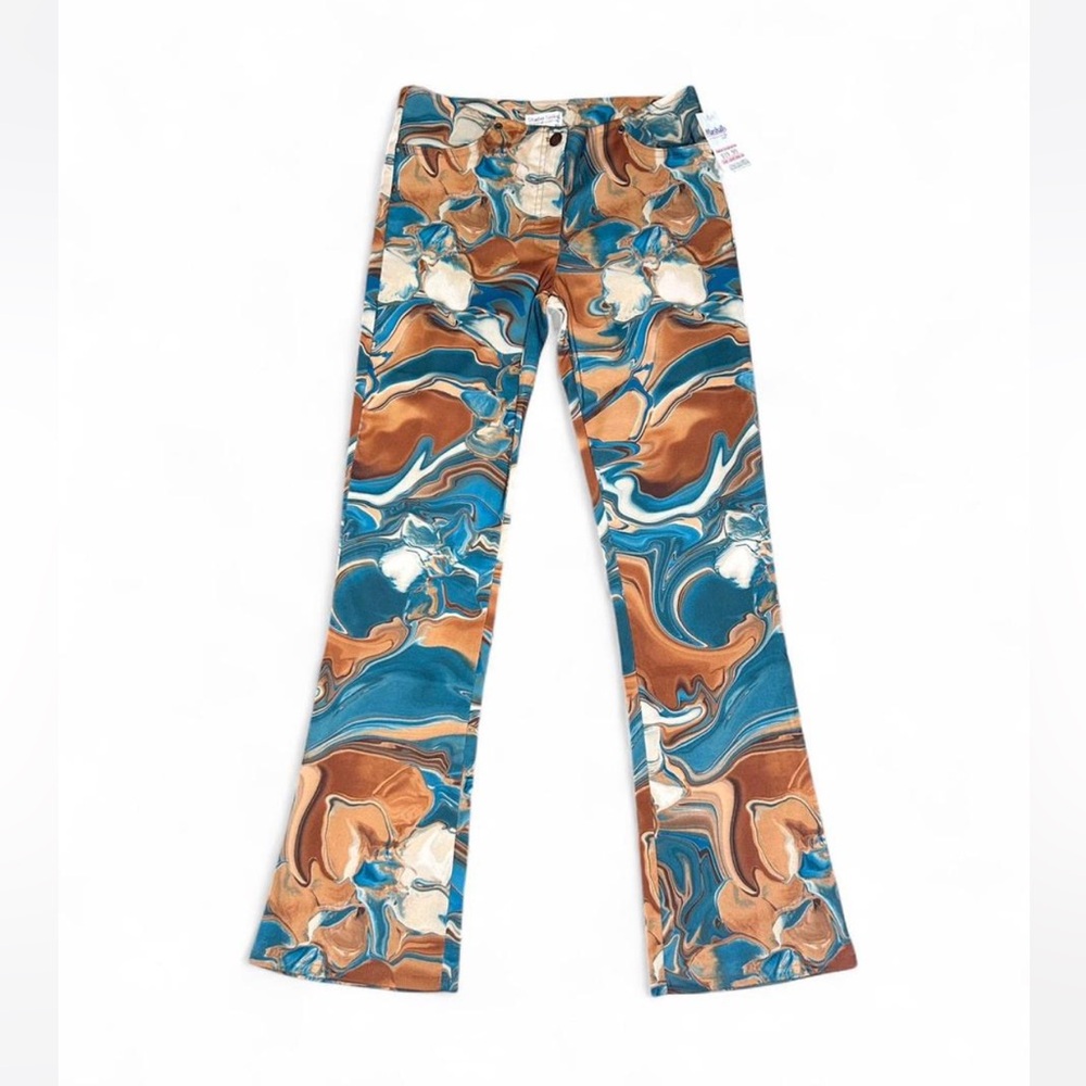 Y2K Dead Stock 1996 water color design flare pants